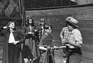 group at fence