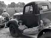 cowboy asleep on running board