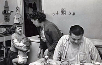 family in kitchen